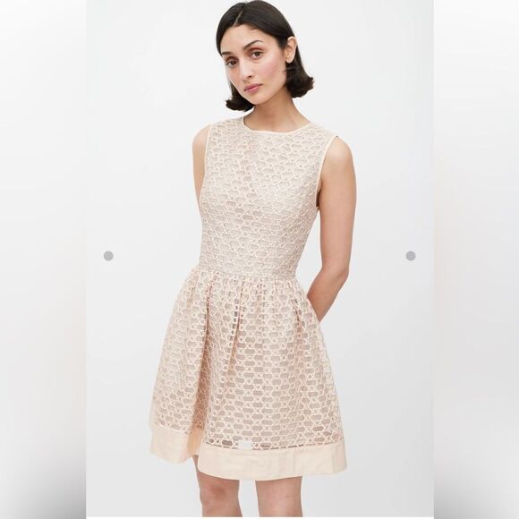 NWT Red Valentino Pink Ribbon Mesh A-Line Dress Size 2 Pink Blush - Picture 12 of 15